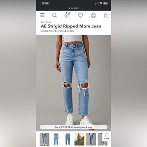 Women’s American eagle mom jeans size 0 short